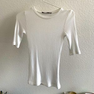 Reformation white Janine short sleeve top XS